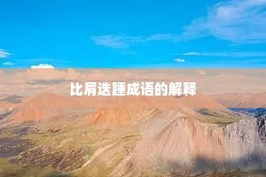 比肩迭踵成语的解释