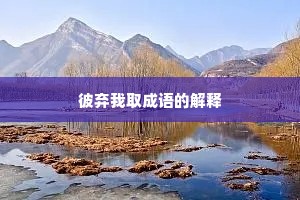 彼弃我取成语的解释