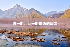 彼一时，此一时成语的释义