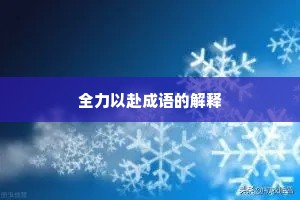 全力以赴成语的解释