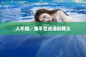 人不知，鬼不觉成语的释义