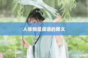 人非物是成语的释义
