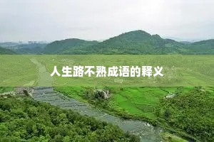 人生路不熟成语的释义