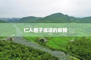 仁人君子成语的解释