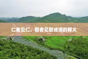 仁者见仁，智者见智成语的释义