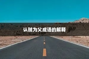认贼为父成语的解释