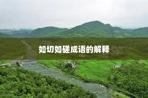 如切如磋成语的解释
