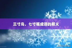 三寸鸟，七寸嘴成语的释义