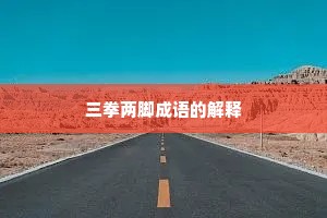三拳两脚成语的解释