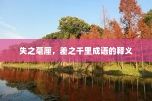 失之毫厘，差之千里成语的释义