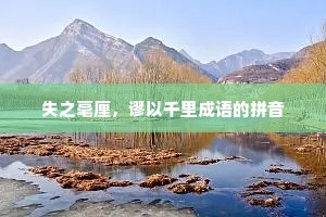失之毫厘，谬以千里成语的拼音