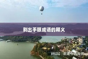 别出手眼成语的释义
