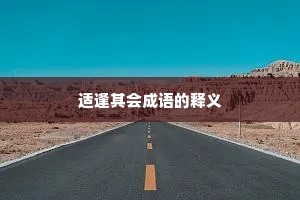 适逢其会成语的释义