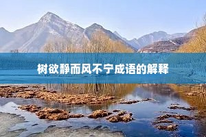 树欲静而风不宁成语的解释