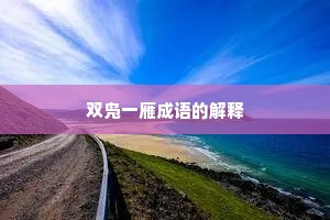 双凫一雁成语的解释