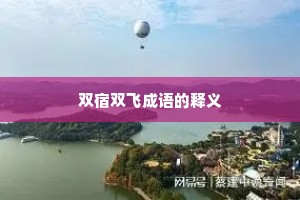 双宿双飞成语的释义