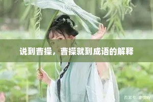说到曹操，曹操就到成语的解释