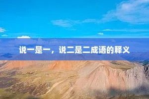 说一是一，说二是二成语的释义