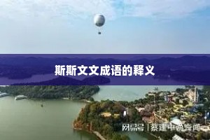 斯斯文文成语的释义