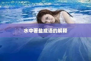 水中著盐成语的解释
