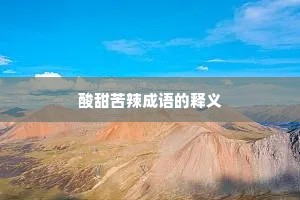 酸甜苦辣成语的释义