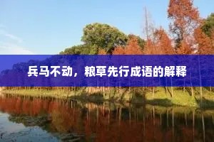 兵马不动，粮草先行成语的解释