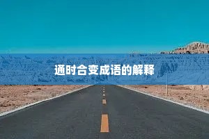 通时合变成语的解释