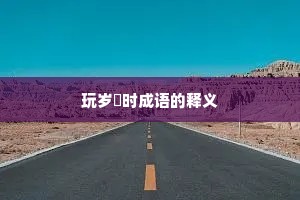 玩岁愒时成语的释义