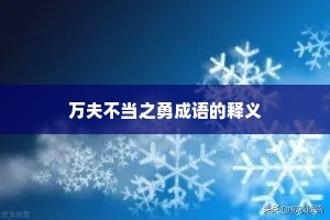 万夫不当之勇成语的释义