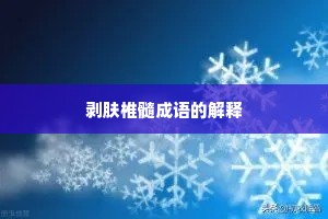 剥肤椎髓成语的解释
