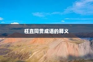枉直同贯成语的释义