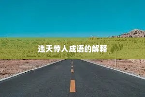 违天悖人成语的解释