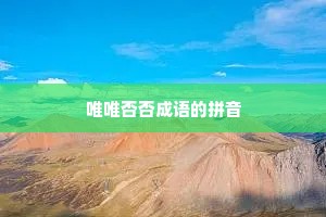 唯唯否否成语的拼音