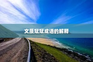 文质斌斌成语的解释