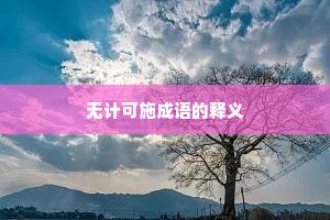 无计可施成语的释义
