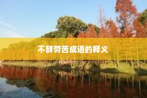 不辞劳苦成语的释义