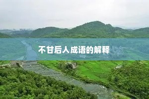 不甘后人成语的解释