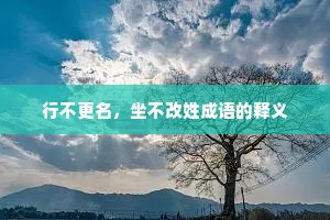 行不更名，坐不改姓成语的释义