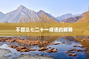 不管三七二十一成语的解释