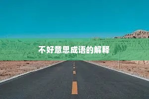 不好意思成语的解释