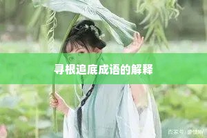 寻根追底成语的解释