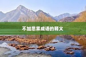 不加思索成语的释义