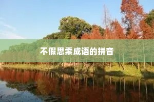 不假思索成语的拼音