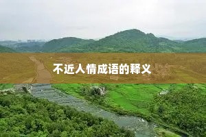 不近人情成语的释义