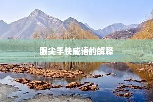 眼尖手快成语的解释 眼尖手快成语的解释