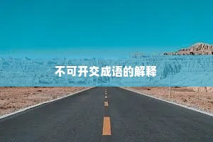 不可开交成语的解释