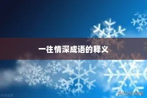 一往情深成语的释义