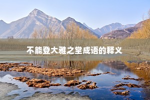 不能登大雅之堂成语的释义