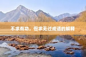 不求有功，但求无过成语的解释