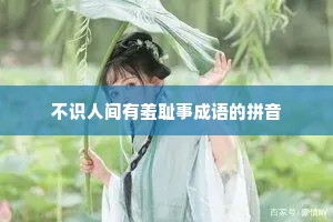 不识人间有羞耻事成语的拼音